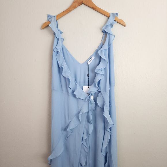 NEW Rumored Ruffle Wrap Maxi Dress Blue Angel Falls S - Picture 7 of 13